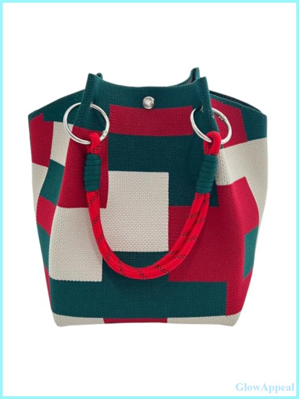 Knit Crochet Bucket Tote Bag Mini Polyester Handbag